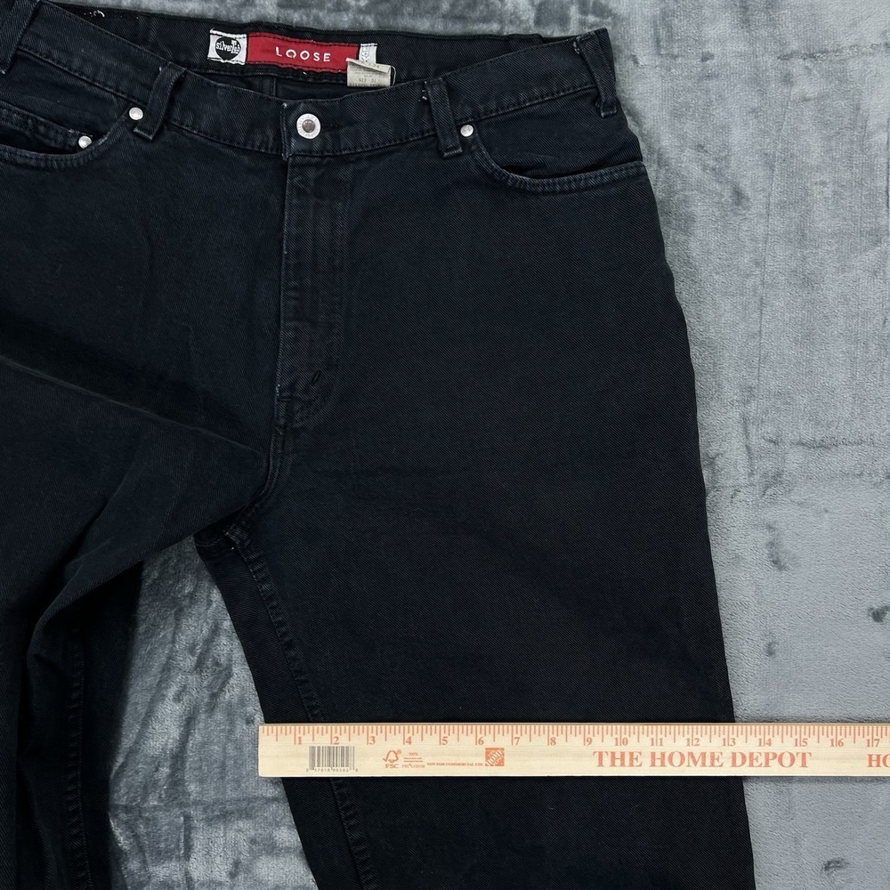 VTG 1996 Levis Silver Tab Men's Baggy Loose 36X34 Black Jeans USA 90s Y2K EUC - Picture 13 of 16